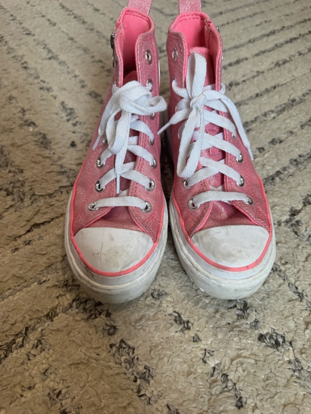 Converse Kids Girls Platform Lugged Pink Size 2.5 VGUC - Picture 3 of 6